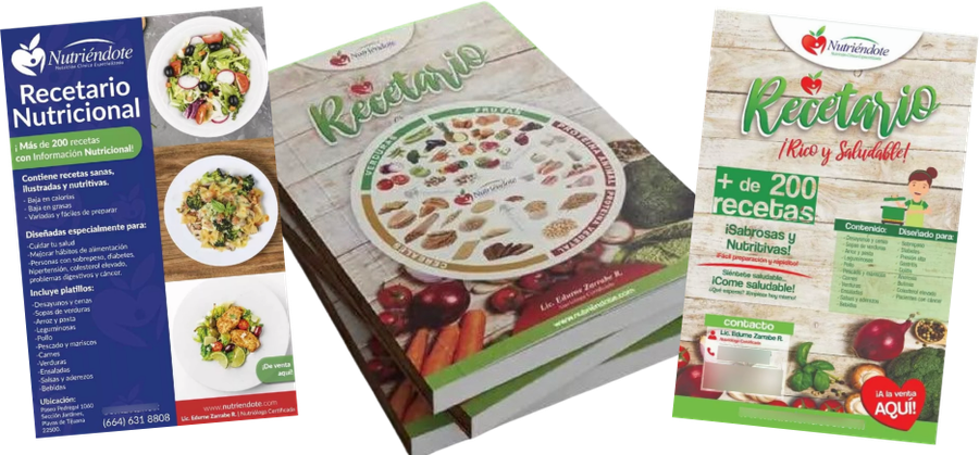 Edición impresa del Recetario Nutriéndote